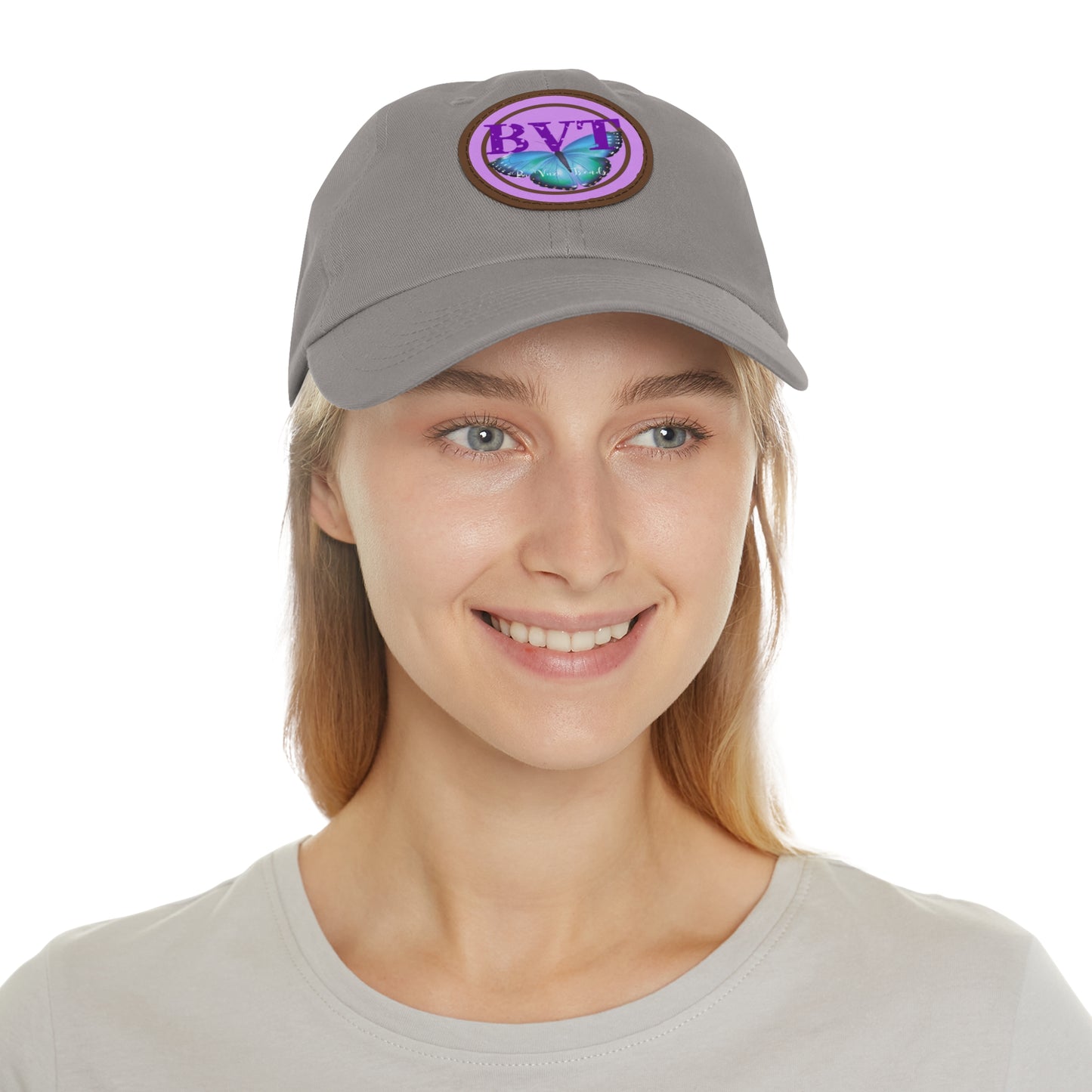 Butterfly Patch Dad Hat — BVT Logo Grey Cap
