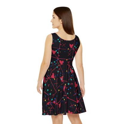 Skater Dress Colorful Love Heart