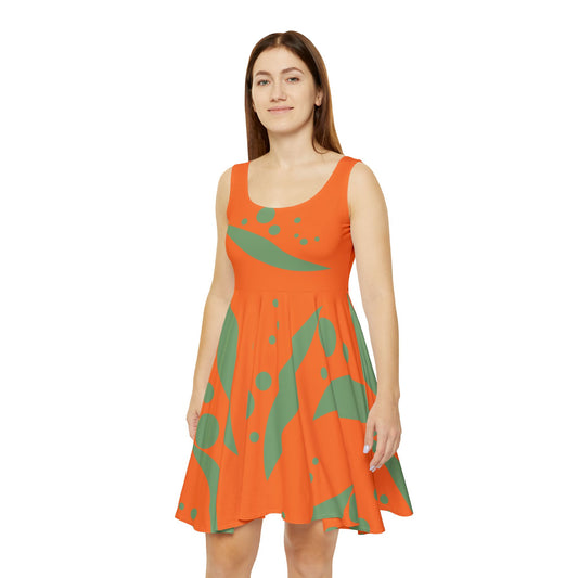 Abstract Print Skater Dress Vibrant