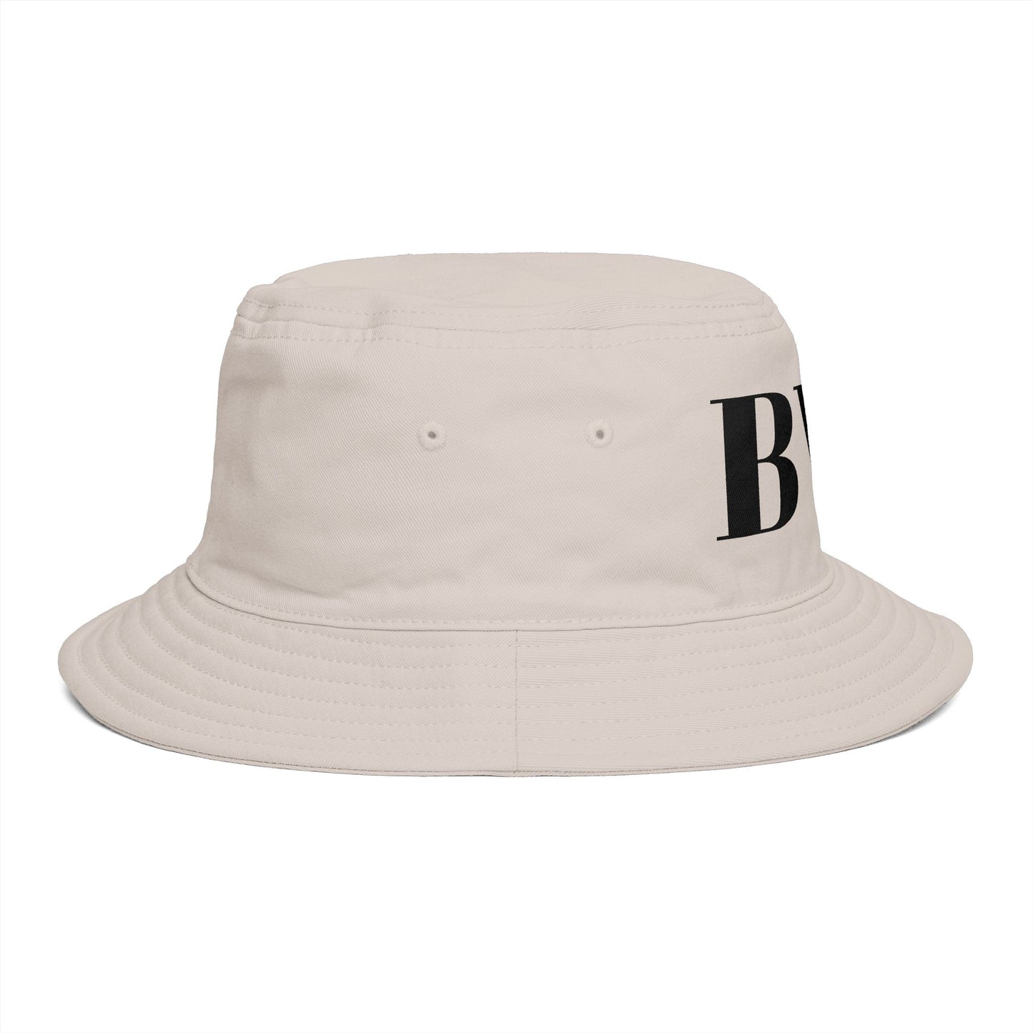 BVT Monogram Bucket Hat — Brown Casual Streetwear Sun Hat