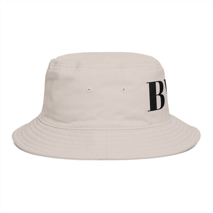 BVT Monogram Bucket Hat — Brown Casual Streetwear Sun Hat