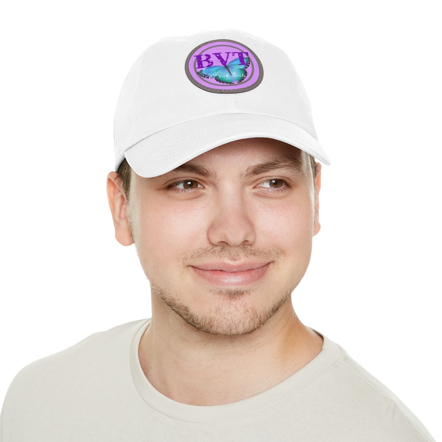 Butterfly Patch Dad Hat — BVT Logo White Cap