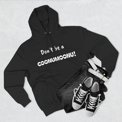 Playful Fleece Hoodie with Witty Text - Coonumoonu!