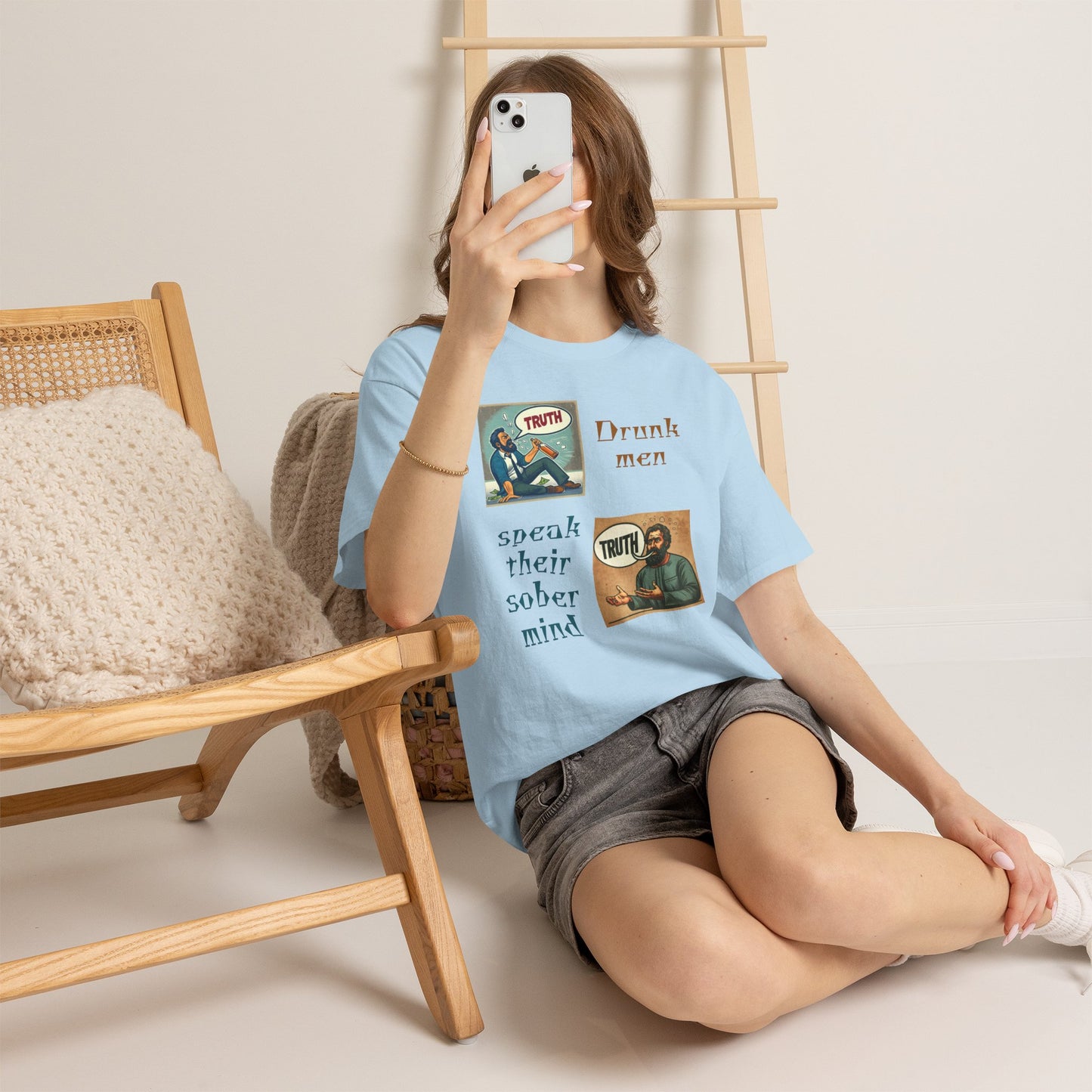 Drunk Men Sober Mind" Vintage Truth Design —  Graphic Tee