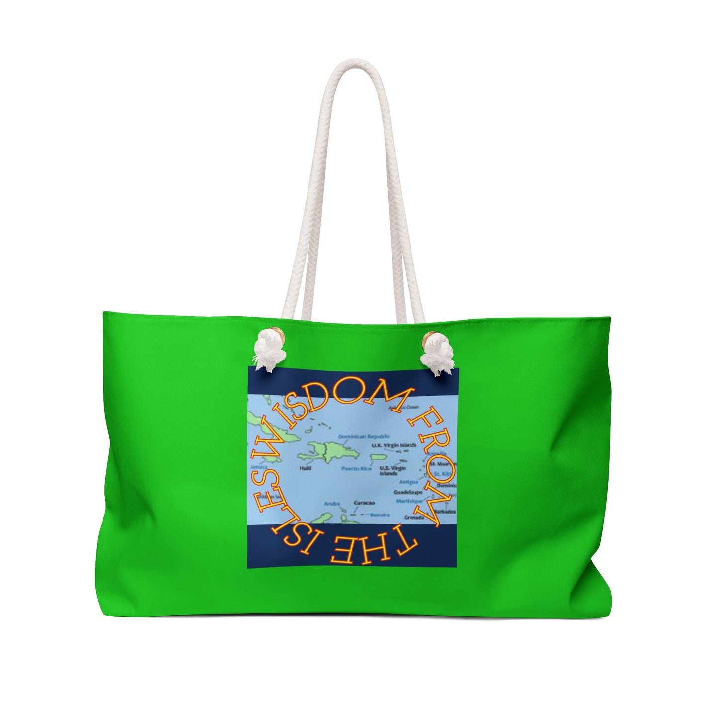'Wisdom From The Isles' Weekender Bag – Verdant Island Map Travel Tote