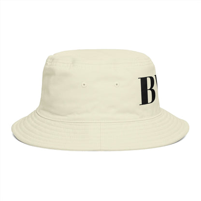 BVT Monogram Bucket Hat — Brown Casual Streetwear Sun Hat
