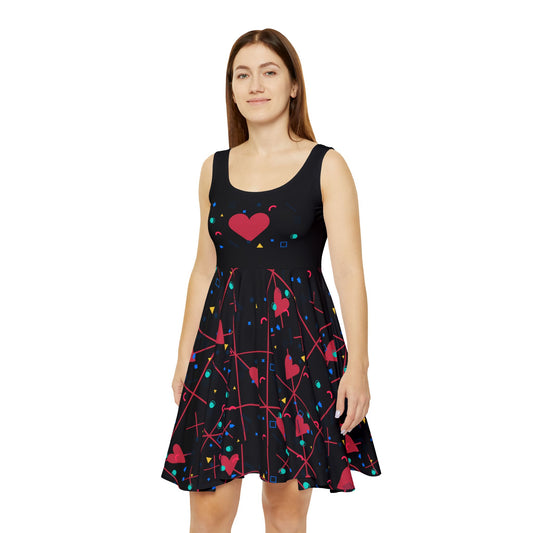 Skater Dress Colorful Love Heart
