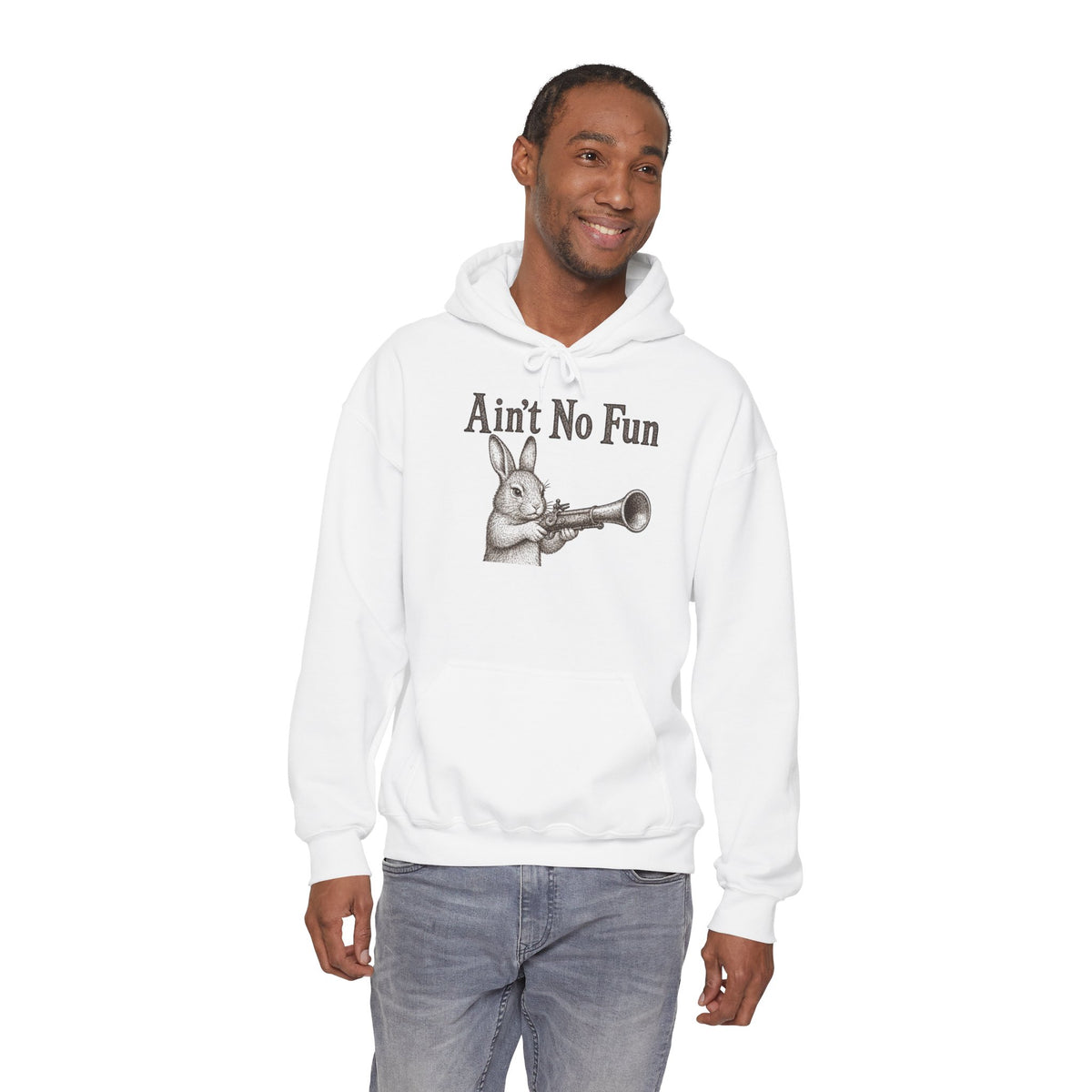 Ain't No Fun Rabbit Hoodie – Funny Vintage Animal Graphic Hoodie