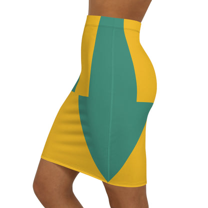 Chic Earthen Geometric Women's Pencil Skirt GY