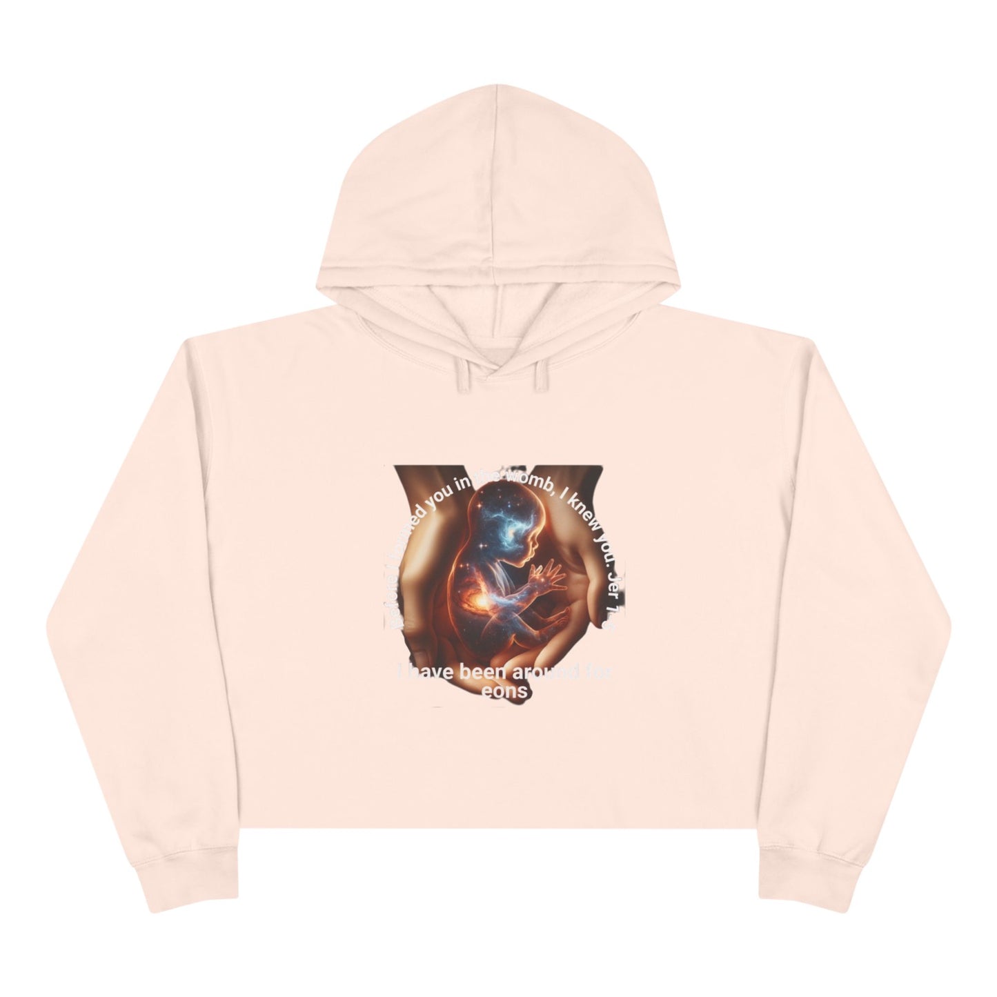 Celestial Cosmic Souls Crop Hoodie | Creator Hands Graphic