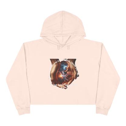 Celestial Cosmic Souls Crop Hoodie | Creator Hands Graphic