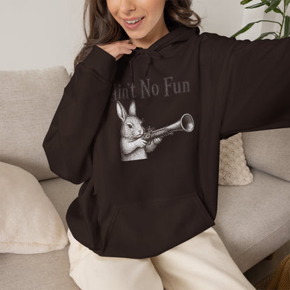 Ain't No Fun Rabbit Hoodie – Funny Vintage Animal Graphic Hoodie