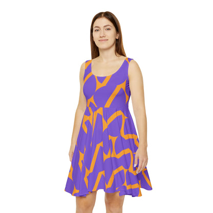 Abstract Print Skater Dress Earthen