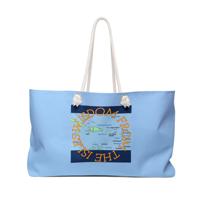 'Wisdom From The Isles' Weekender Bag – Sea Island Map Travel Tote