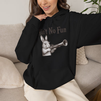 Ain't No Fun Rabbit Hoodie – Funny Vintage Animal Graphic Hoodie