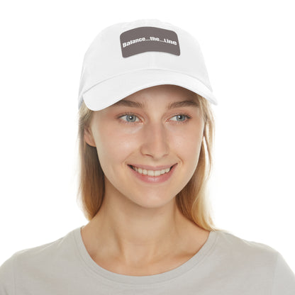 "Balance...the...Line" Statement Cap — White Dad Hat