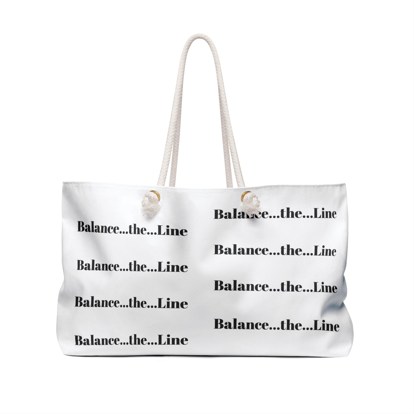 Balance...the...Line Weekender Bag – Minimalist Monochrome Travel Tote