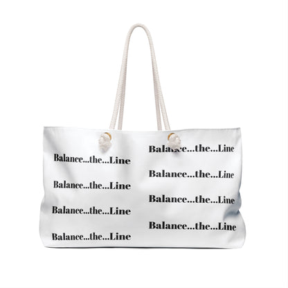 Balance...the...Line Weekender Bag – Minimalist Monochrome Travel Tote