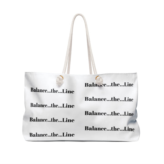 Balance...the...Line Weekender Bag – Minimalist Monochrome Travel Tote