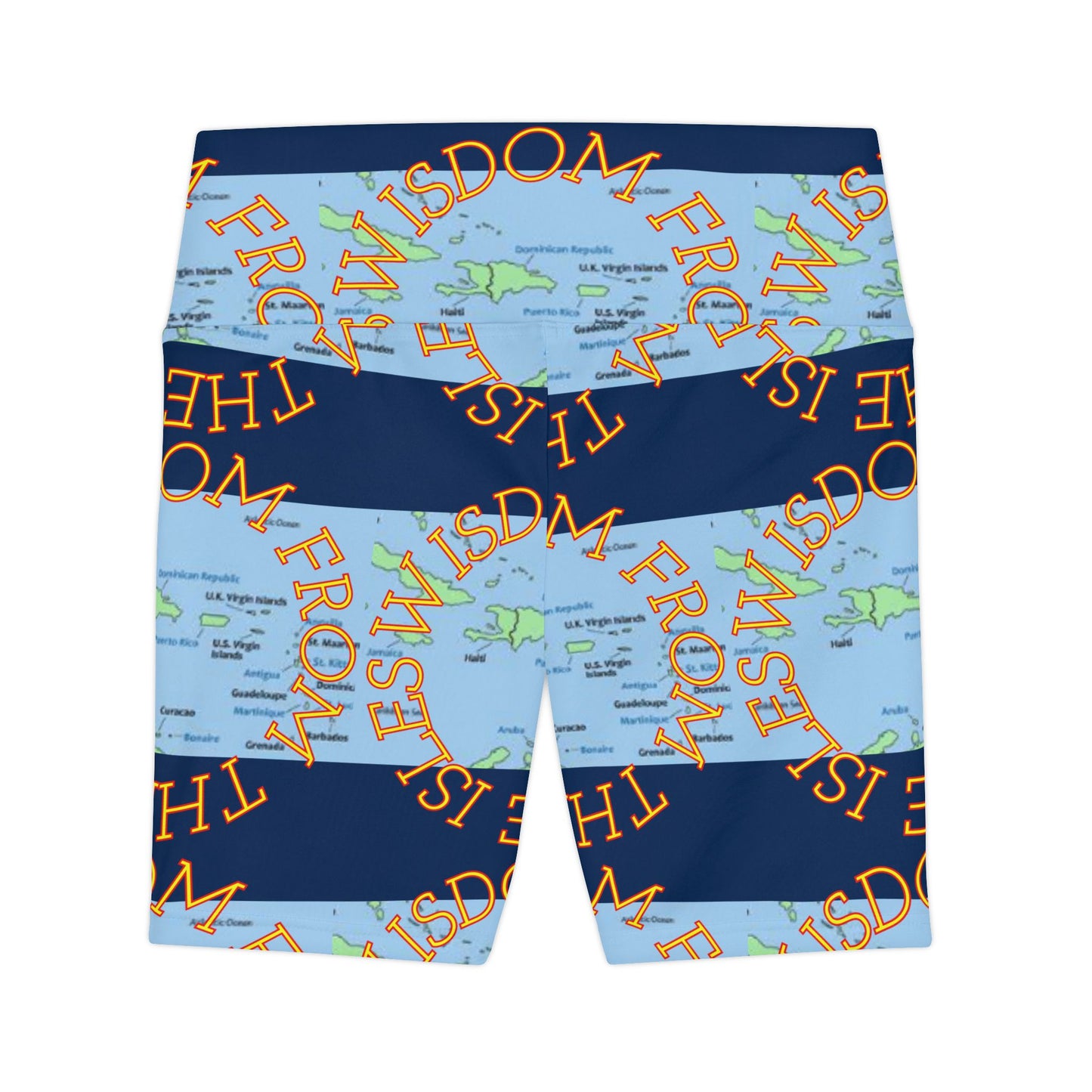 Workout Shorts — 'Wisdom From The Isles' Island Map