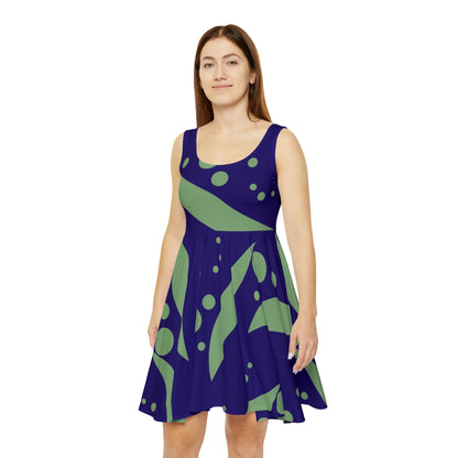 Abstract Print Skater Dress Vibrant