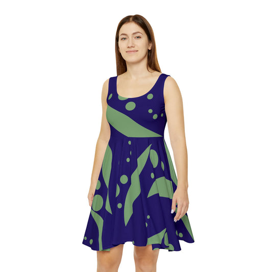 Abstract Print Skater Dress Vibrant