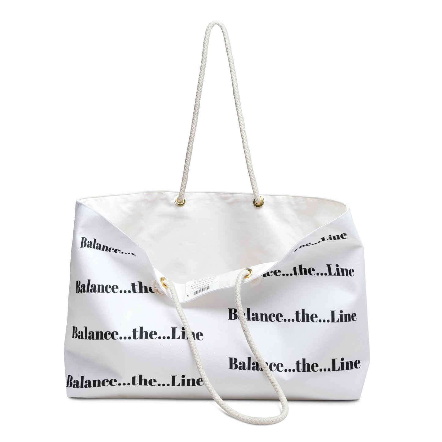 Balance...the...Line Weekender Bag – Minimalist Monochrome Travel Tote