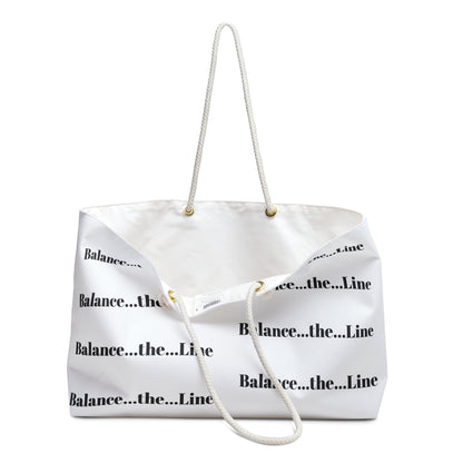 Balance...the...Line Weekender Bag – Minimalist Monochrome Travel Tote