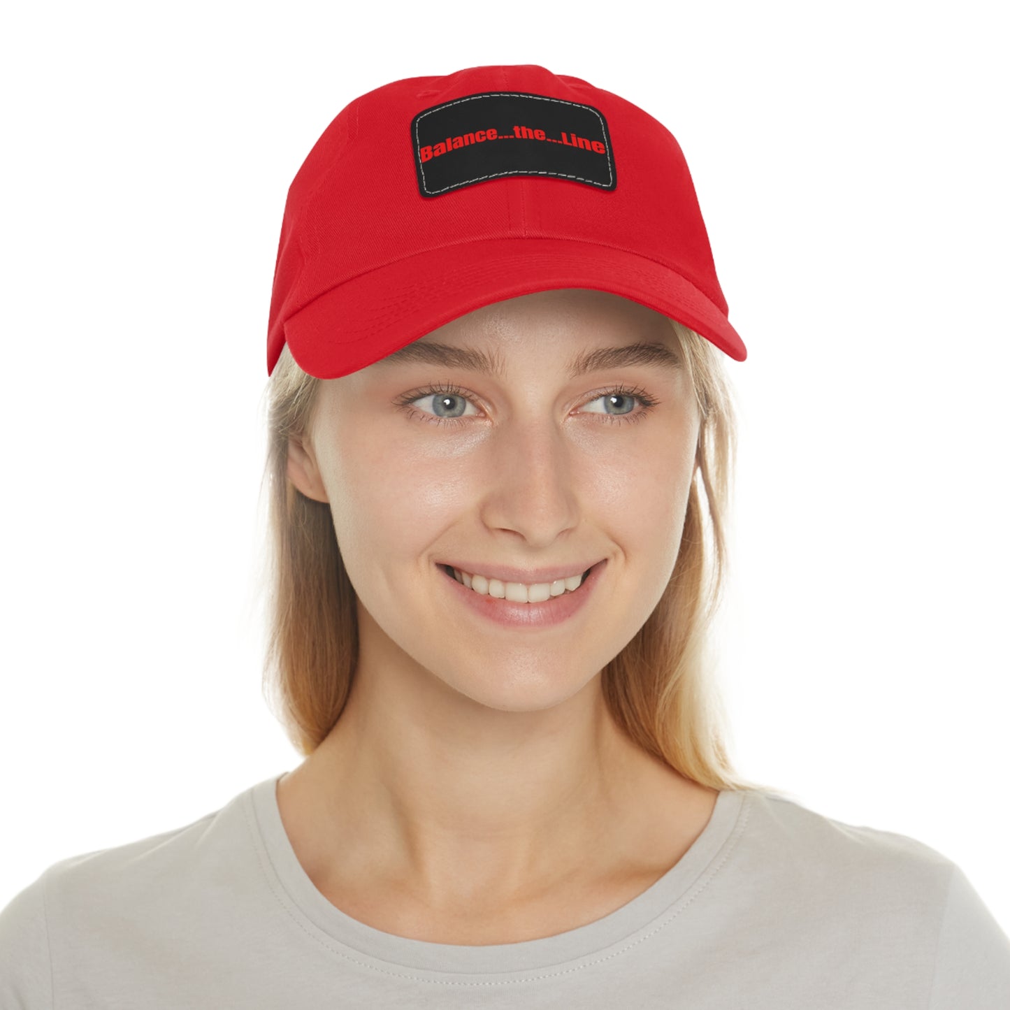 "Balance...the...Line" Statement Cap — Red Dad Hat