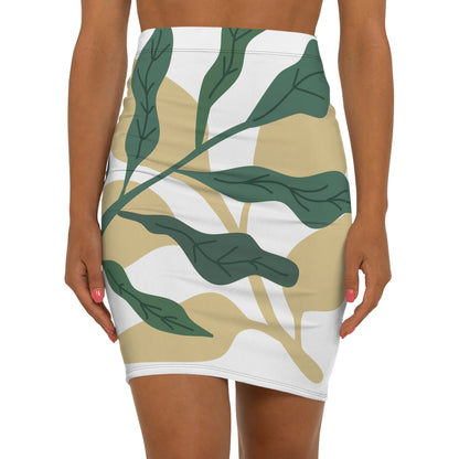 Botanical Mid-Waist Pencil Skirt W