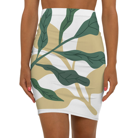 Botanical Mid-Waist Pencil Skirt W