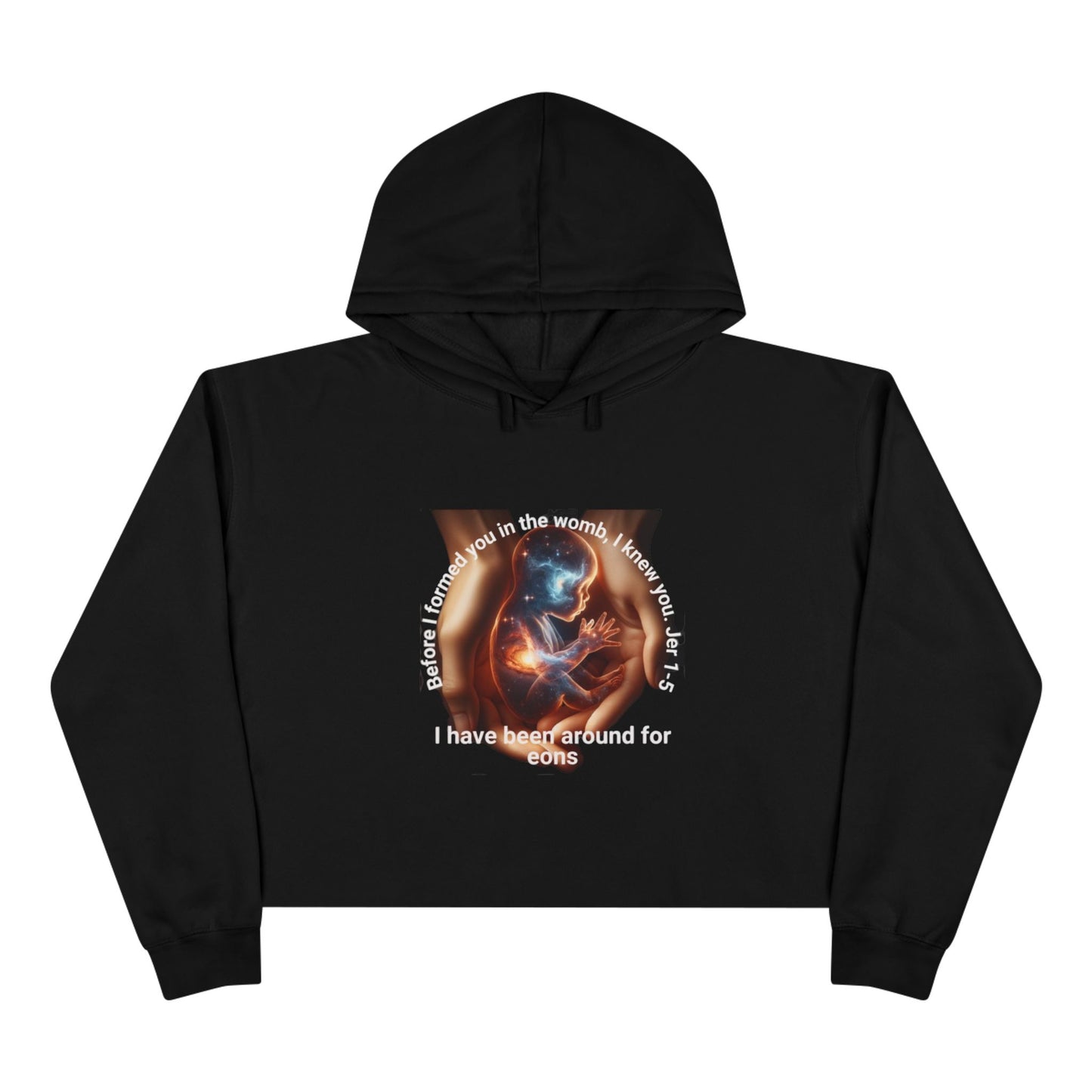 Celestial Cosmic Souls Crop Hoodie | Creator Hands Graphic