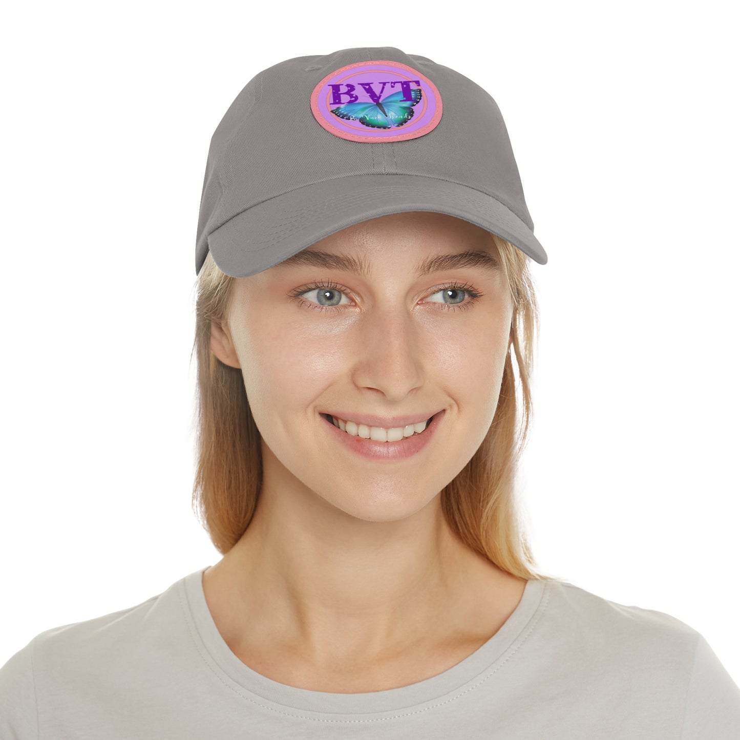 Butterfly Patch Dad Hat — BVT Logo Grey Cap
