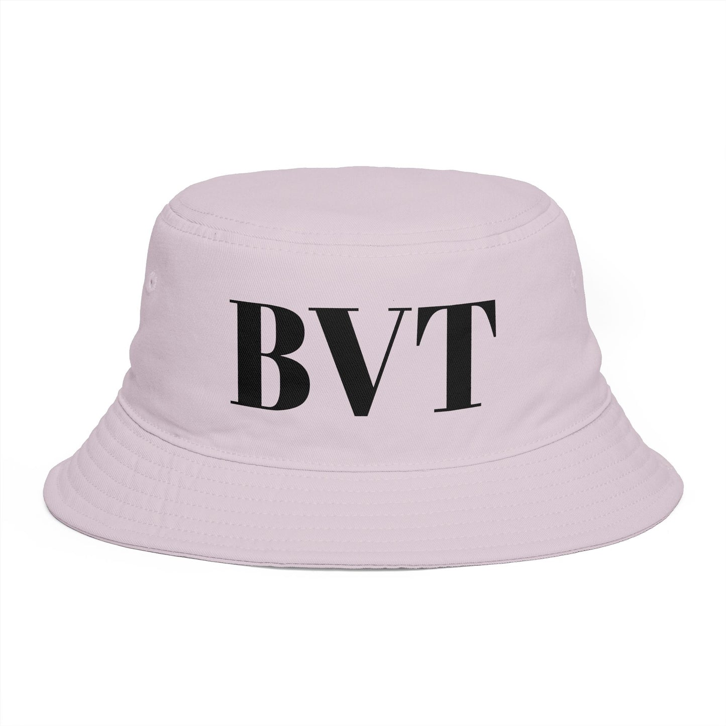 BVT Monogram Bucket Hat — Brown Casual Streetwear Sun Hat