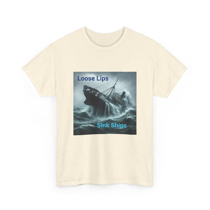 Loose Lips Sink Ships T‑Shirt — Nautical Vintage Shipwreck Tee