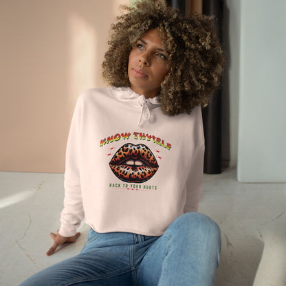 Know Thyself Crop Hoodie | Animal Print Graphic