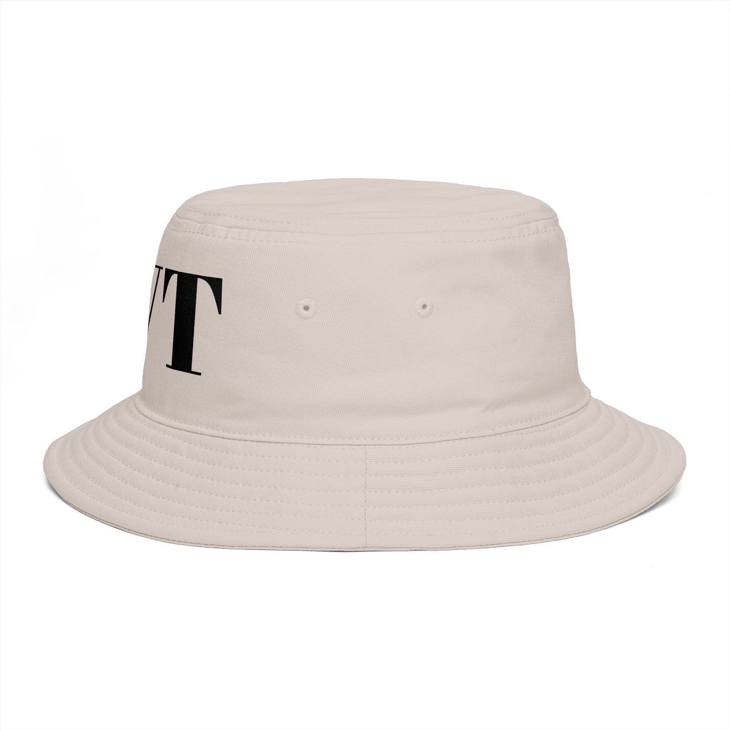 BVT Monogram Bucket Hat — Brown Casual Streetwear Sun Hat