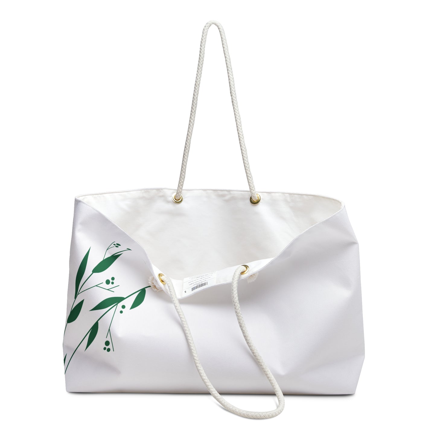 Autumn Leaf Weekender Bag – White Botanical Travel Tote
