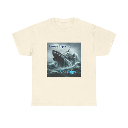 Loose Lips Sink Ships T‑Shirt — Nautical Vintage Shipwreck Tee
