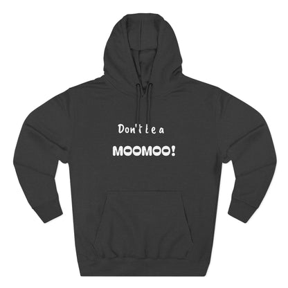 Playful Fleece Hoodie with Witty Text - Moomoo!