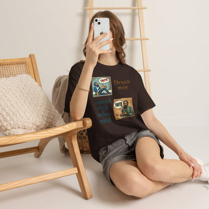Drunk Men Sober Mind" Vintage Truth Design —  Graphic Tee