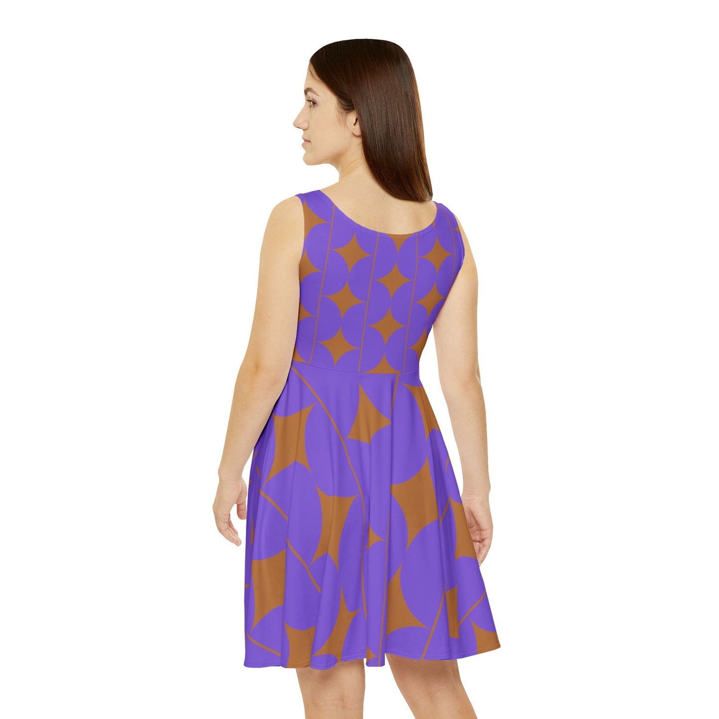 Abstract Print Skater Dress Earthen