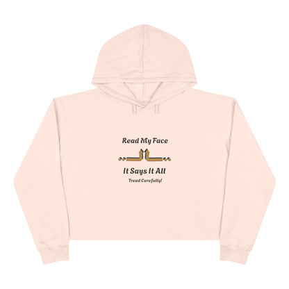 Read My Face Crop Hoodie | Minimal Graphic