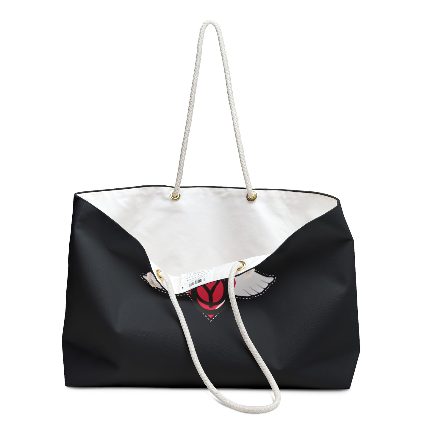 Embrace You Weekender Bag – Winged Heart Black Travel Tote
