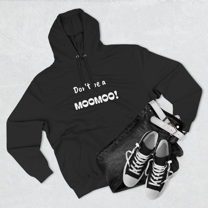 Playful Fleece Hoodie with Witty Text - Moomoo!