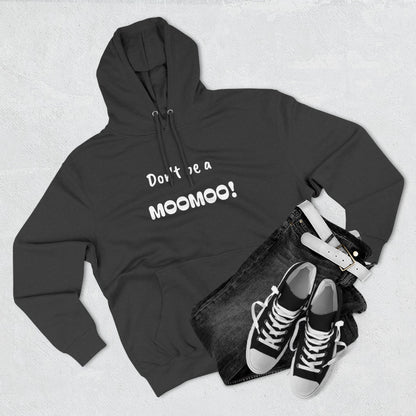 Playful Fleece Hoodie with Witty Text - Moomoo!