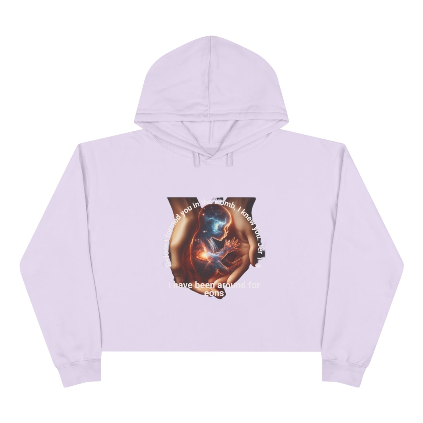 Celestial Cosmic Souls Crop Hoodie | Creator Hands Graphic