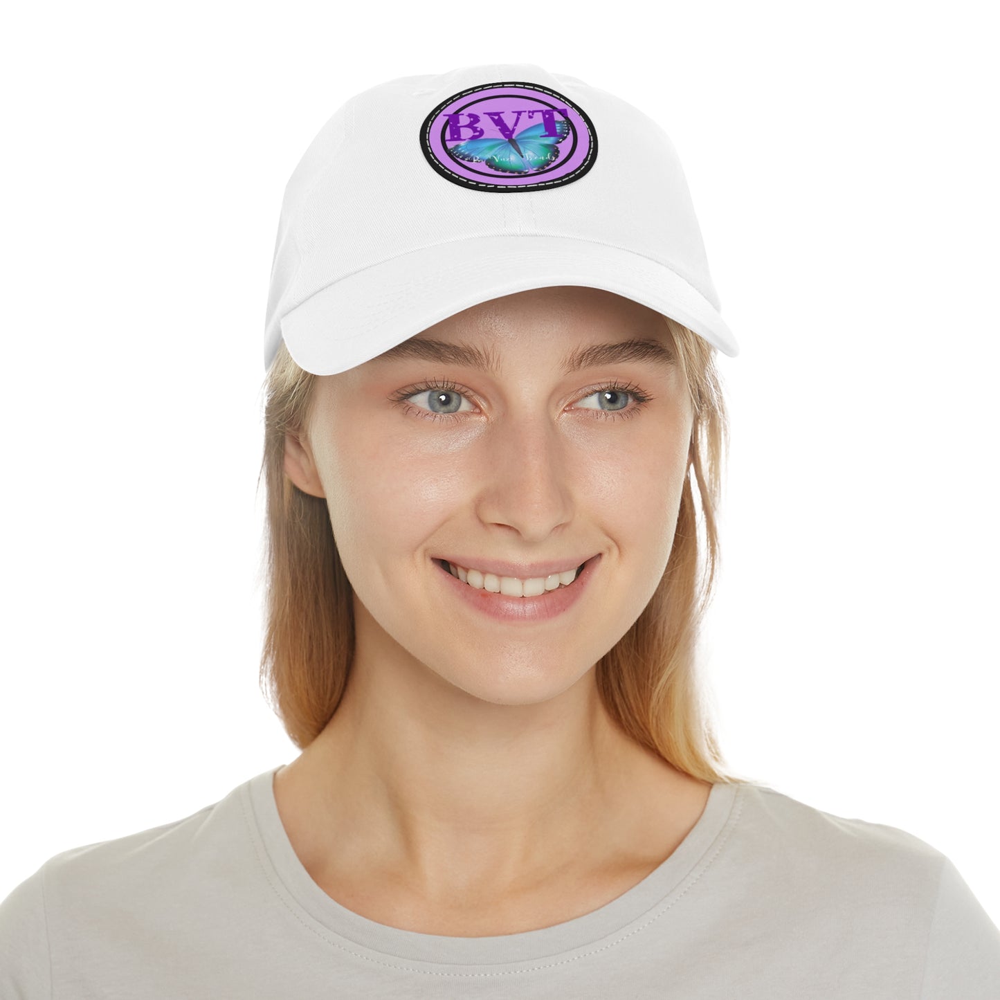 Butterfly Patch Dad Hat — BVT Logo White Cap