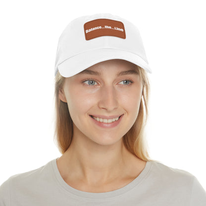 "Balance...the...Line" Statement Cap — White Dad Hat