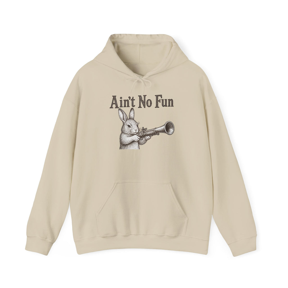 Ain't No Fun Rabbit Hoodie – Funny Vintage Animal Graphic Hoodie